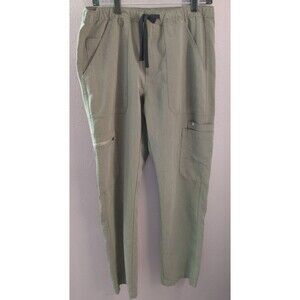 Figs Scrub Pants Women's M Heathered Olive Green Wide Leg Cargo PLEASE READ